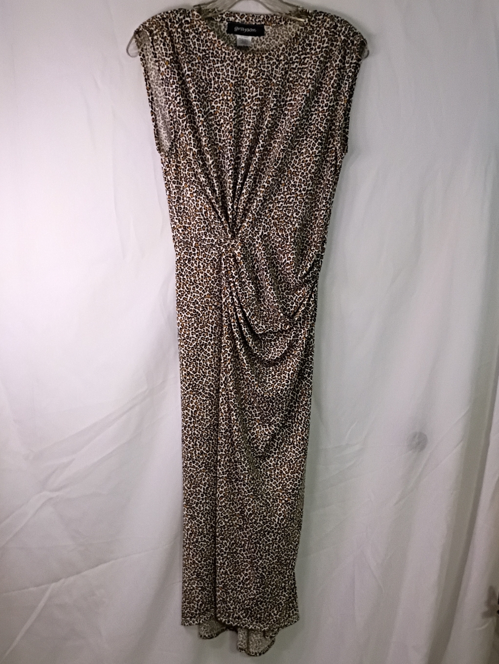 Grayson Leopard Print Twist Front Maxi Dress - Brown